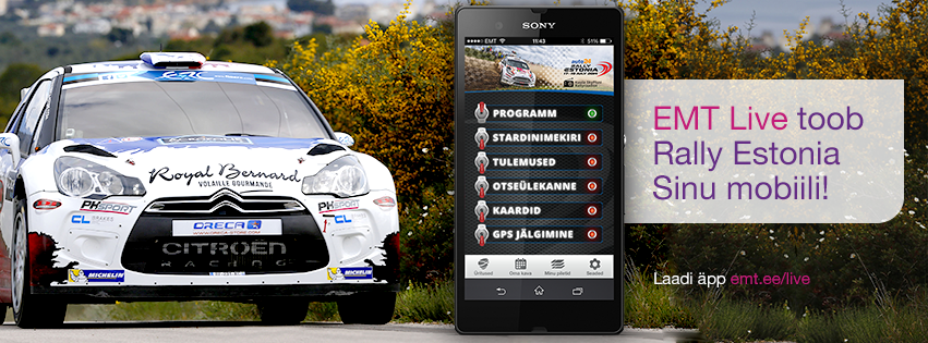 EMT toob auto24 Rally Estonia nutitelefoni