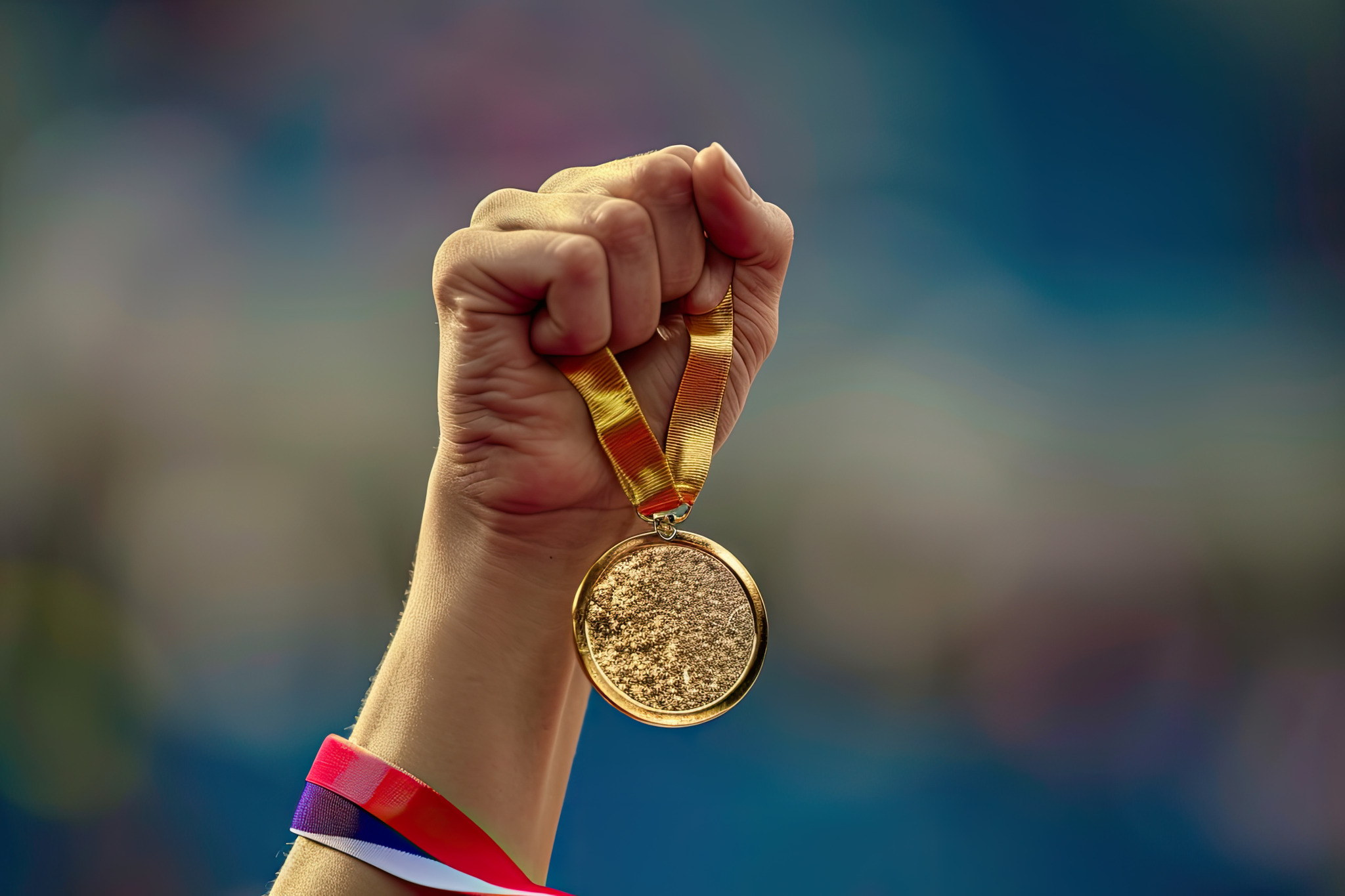 hand-woman-raising-olympic-gold-medal-victory